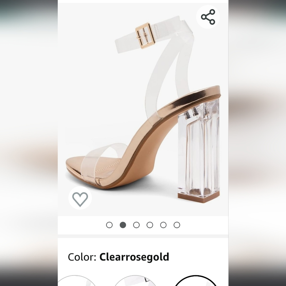 Shoe Land Womens SL-Cllaary Clear Heel Sandals Open Toe Ankle Strap Chunky Block